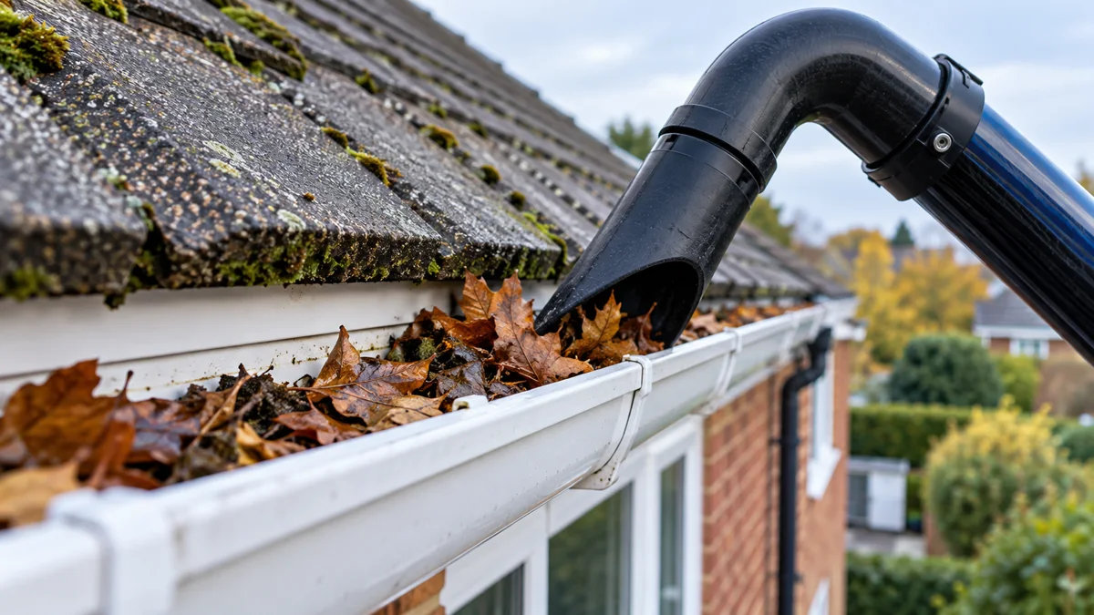 Illustrative gutter clearing service image